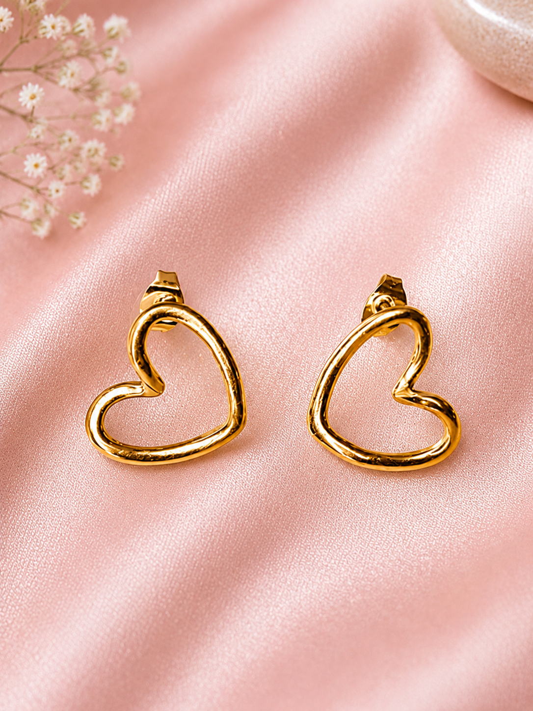 Sleek Single Heart Studs