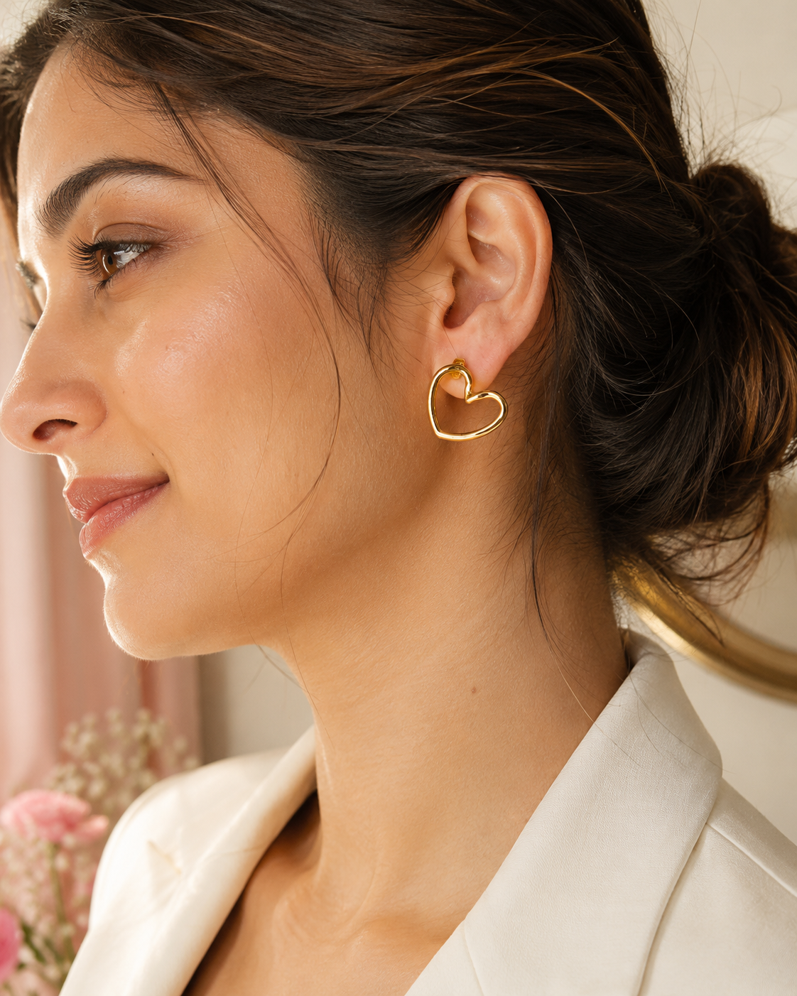 Sleek Single Heart Stud